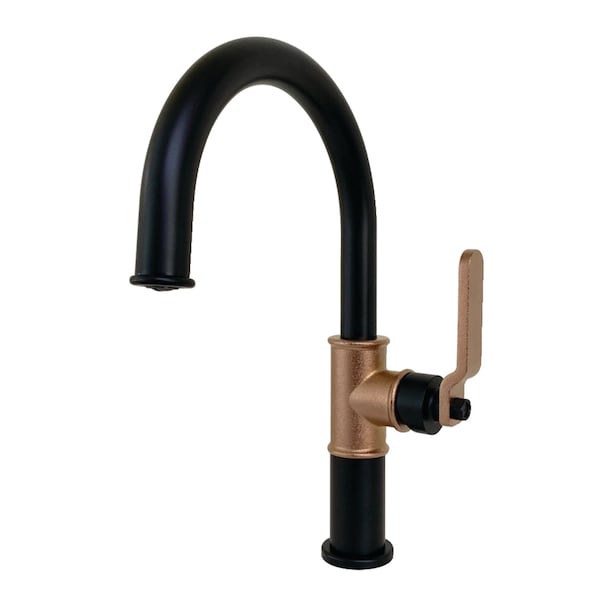 Eagan Single-Handle Bathroom Faucet W/ Push Pop-Up, Black/Rose Gold